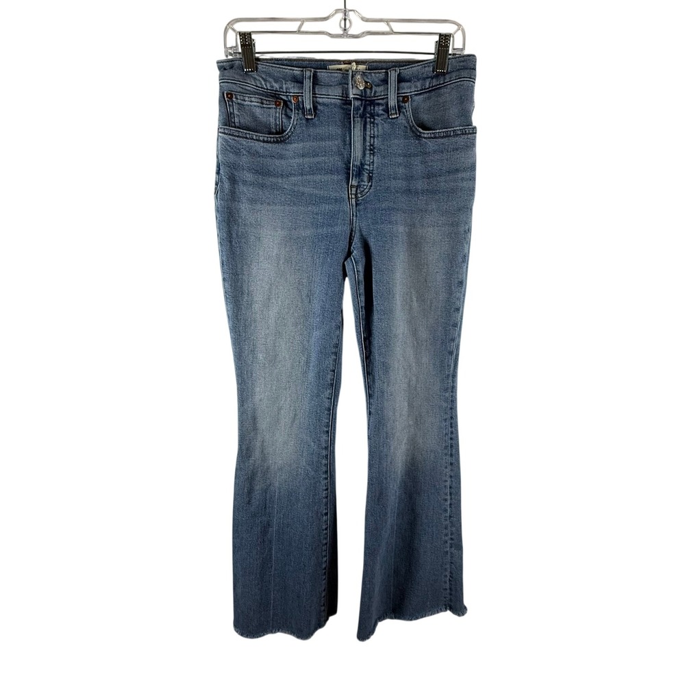 Madewell The Flea Market Flare Jeans Women's 28 Blue High Rise Raw Hem
